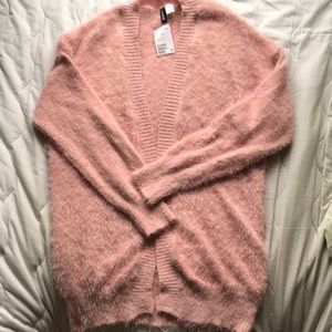 Fluffy pink cardigan